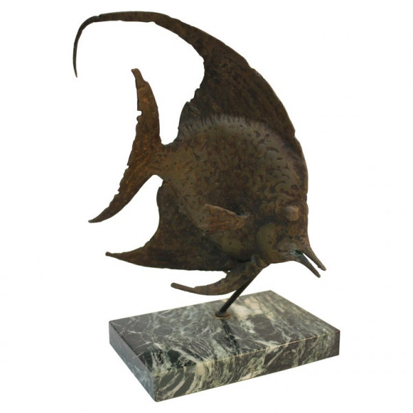Bronze_Fish_Sculpture_on_Marble_Base_by_G._TATE slide0