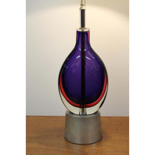 Seguso_/_Murano_Purple,_Cranberry_and_Clear_Glass_Lamp slide3