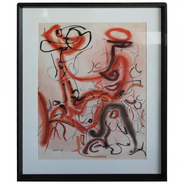 Abstract_Water_Color_Signed_and_Dated_1955 slide0