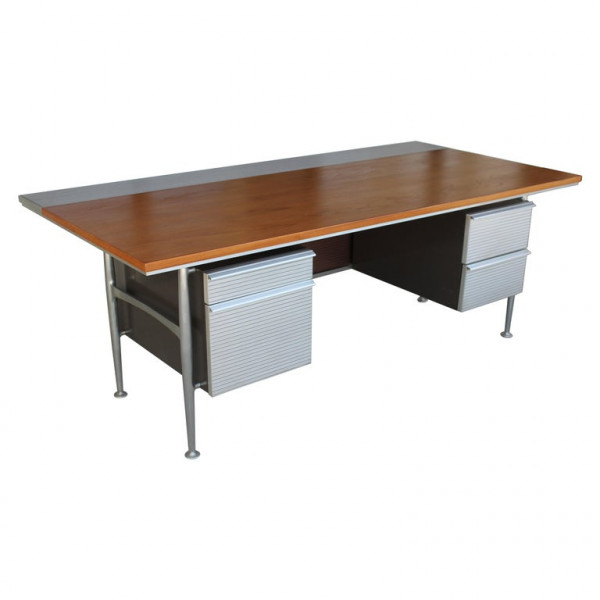 Welton_Becket_Aluminum_and_Wood_Desk_for_Kaiser_Aluminum slide0