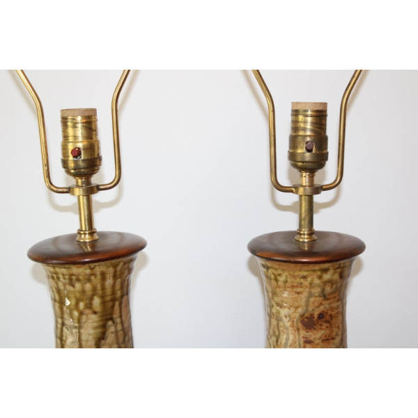 Pair_of_Stoneware_Lamps_with_Olive_Green_Drip_Glaze slide5