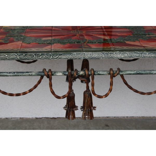 Italian_Style_Patinated_Steel_and_Polychrome_Console_Table slide5