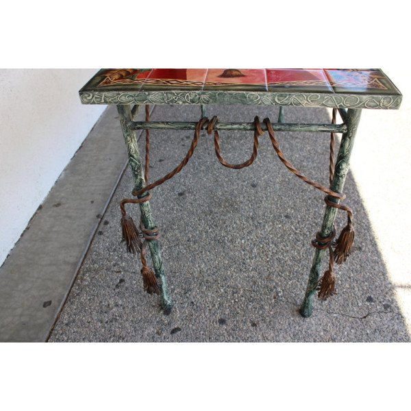 Italian_Style_Patinated_Steel_and_Polychrome_Console_Table slide7