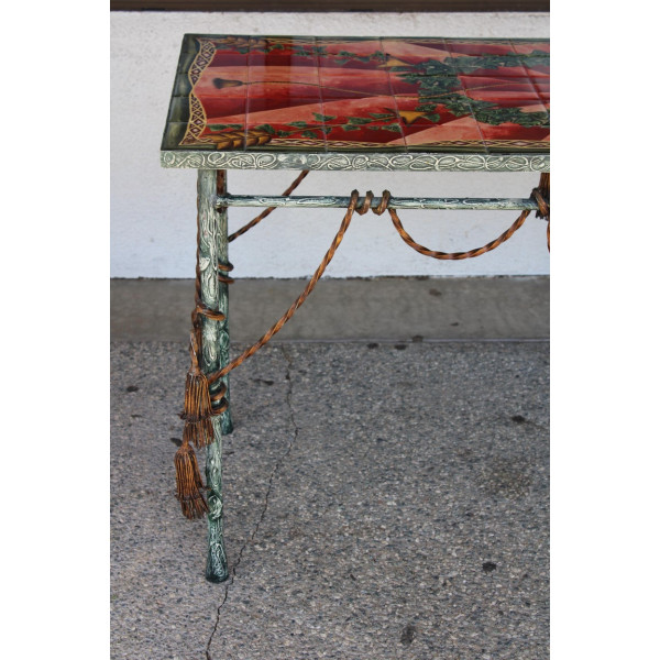 Italian_Style_Patinated_Steel_and_Polychrome_Console_Table slide8