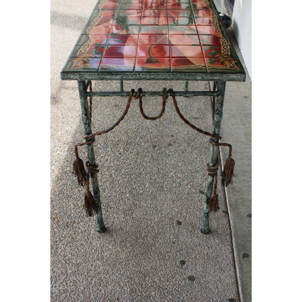 Italian_Style_Patinated_Steel_and_Polychrome_Console_Table slide6