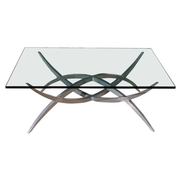 X-Base_Aluminum_Coffee_Table_with_Glass_Top slide0