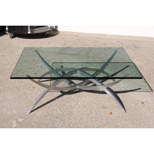 X-Base_Aluminum_Coffee_Table_with_Glass_Top slide3