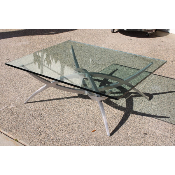 X-Base_Aluminum_Coffee_Table_with_Glass_Top slide2