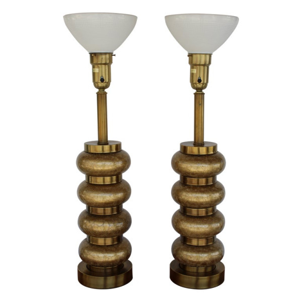 Pair_of_Paul_Hanson_Crackle_Glass_and_Brass_Table_Lamps slide0